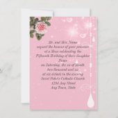 Quinceanera, 16 . Geburtstag, Bat Mitzvah Einladun Einladung (Rückseite)