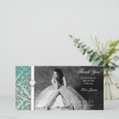 Quinceanera 16. Geburtstag Dankeskarte (Stehend Vorderseite)