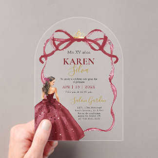 Quinceanera Acrylic Invitation Acryleinladungen