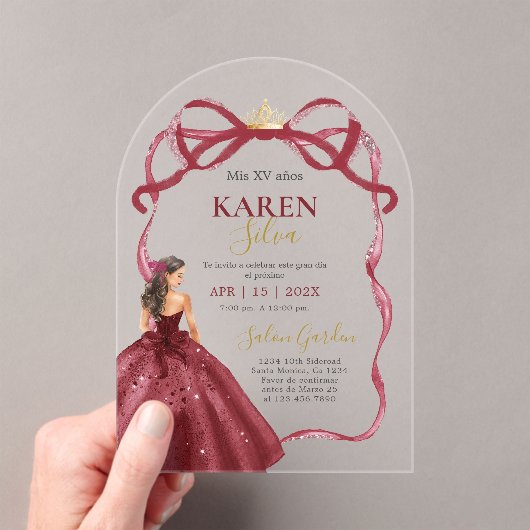 Quinceanera Acrylic Invitation Acryleinladungen (Insitu (Handheld))