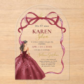 Quinceanera Acrylic Invitation Acryleinladungen (Vorderseite)