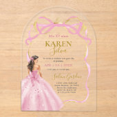 Quinceanera Acrylic Invitation Acryleinladungen (Vorderseite)