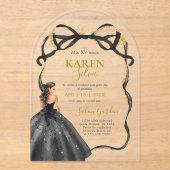 Quinceanera Acrylic Invitation Acryleinladungen (Vorderseite)