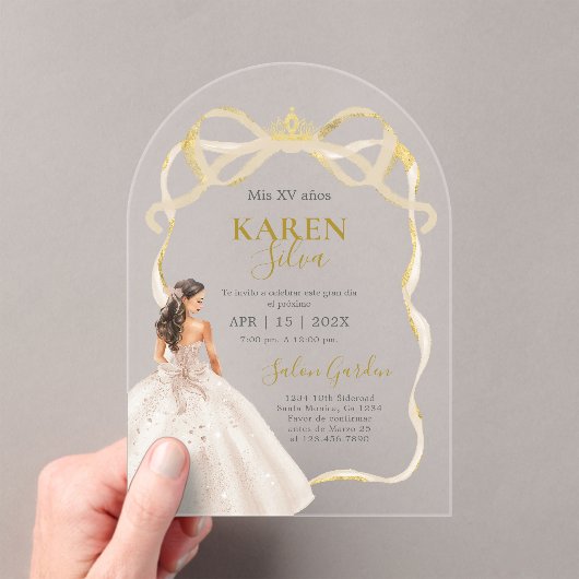 Quinceanera Acrylic Invitation Acryleinladungen (Insitu (Handheld))