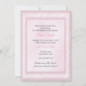 Quinceanera Ainderella Blush Pink Carriage Einladung (Rückseite)