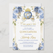 Quinceanera Ainderella Princess Carriage Einladung (Vorderseite)