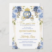 Quinceanera Ainderella Princess Carriage Einladung (Vorne/Hinten)