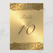 Quinceanera Alle Gold Filigree Swirl Grenze Einladung (Vorderseite)