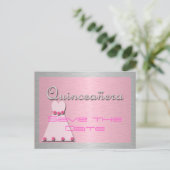 Quinceanera Ankündigungspostkarte (Stehend Vorderseite)