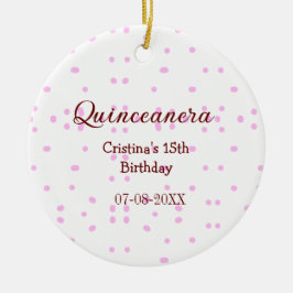 Quinceanera anos 15. Geburtstag hinzufügen Namen r Keramik Ornament