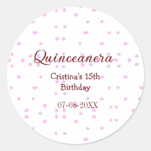 Quinceanera anos 15. Geburtstag hinzufügen Namen r Runder Aufkleber