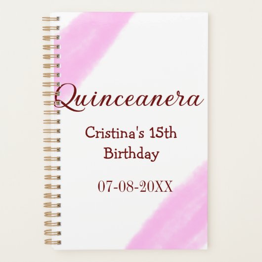 Quinceanera anos 15. Geburtstag hinzufügen Namen T Planer (Vorderseite)