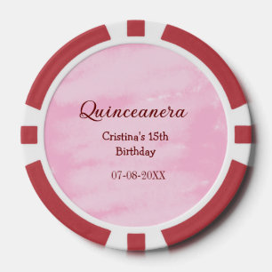 Quinceanera anos 15. Geburtstag hinzufügen Namen T Pokerchips