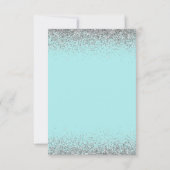 Quinceanera Aquamarin Blue Silver Glitzer Sparkone Einladung (Rückseite)