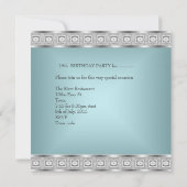 Quinceanera Aquamarin Blue Silver Jewel 15. Geburt Einladung (Rückseite)