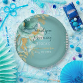 Quinceanera Aquamarin Gold Personalisierte Papierp Pappteller (Party)