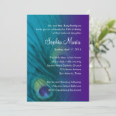Quinceanera Aquamarin und Lila Einladung (Stehend Vorderseite)