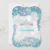 Quinceanera Aquamariner Blauer Ozean Himmel Geburt Einladung (Rückseite)