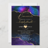 Quinceanera, Aquarellfarben Galaxy Agate Imitats G Einladung (Rückseite)