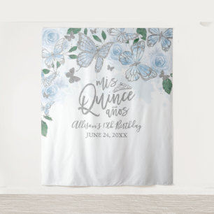 Quinceanera Baby Blue Butterfells Hintergrund Wandteppich