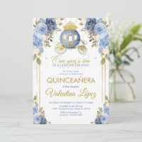 Quinceañera Baby Blue Floral Aschenputtel Coach