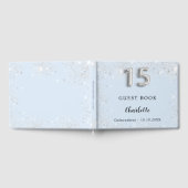 Quinceanera Baby Blue Silber Glitzern Gästebuch (Voll)