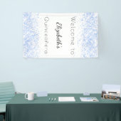 Quinceanera Baby Blue White Empfang Banner (Messeveranstaltung)