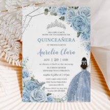 Quinceañera Baby Soft Blue Floral Prinzessin 15 Añ