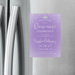 Quinceañera Bewahr den Termin Elegant Lila Violett Magneteinladung