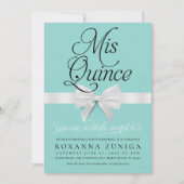 Quinceanera Birthday Blue Elegant Einladung (Vorderseite)