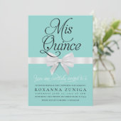 Quinceanera Birthday Blue Elegant Einladung (Stehend Vorderseite)