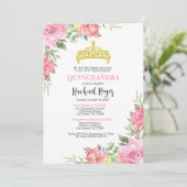 Quinceañera Birthday Einladung Vorlage (Stehend Vorderseite)