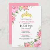 Quinceañera Birthday Einladung Vorlage (Vorne/Hinten)
