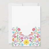 Quinceanera Birthday Fiesta Floral mexikanisch Einladung (Rückseite)