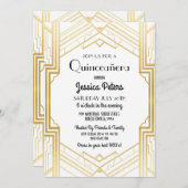 Quinceanera Birthday Party Gatsby Art Deco Einladu Einladung (Vorne/Hinten)