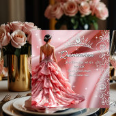 Quinceanera Birthday Party Rosa Kleid Tiara Einladung