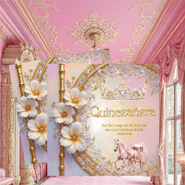 Quinceanera Birthday Pink Lilac Diamond Gold Horst Einladung