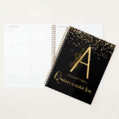 Quinceanera Black Gold A Monogram Notebook-Planer Planer (Anzeige)