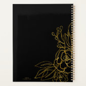 Quinceanera Black Gold A Monogram Notebook-Planer Planer (Rückseite)