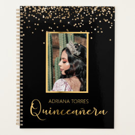 Quinceanera Black Gold Foto Notebook-Planer Planer