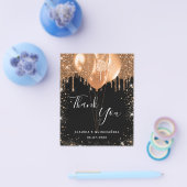 Quinceanera Black Gold Glitzer Danke Haushalt Flyer (Einzeln)