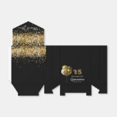 Quinceanera Black Gold Glitzer Leopard Vielen Dank Geschenkschachtel (Ungefaltet)