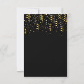 Quinceanera black gold leopard confetti einladung (Rückseite)