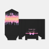 Quinceanera Black Pink Glitzer vielen Dank Geschenkschachtel (Ungefaltet)