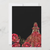 Quinceanera - Black Red Diamond Einladung (Rückseite)