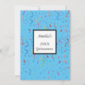 Quinceanera blauen Konfetti Geburtstagsfeier Einla Einladung (Rückseite)