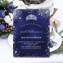 Quinceanera blauer Glitzer Staub Tiara Krone