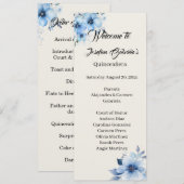 Quinceanera blaues doppelseitiges Programmkarte Programm (Vorne/Hinten)