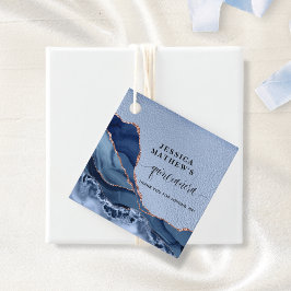 Quinceañera Blue Agate, Blue Foil und Rose Gold Geschenkanhänger