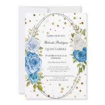 Quinceañera Blue Blumen Goldstars